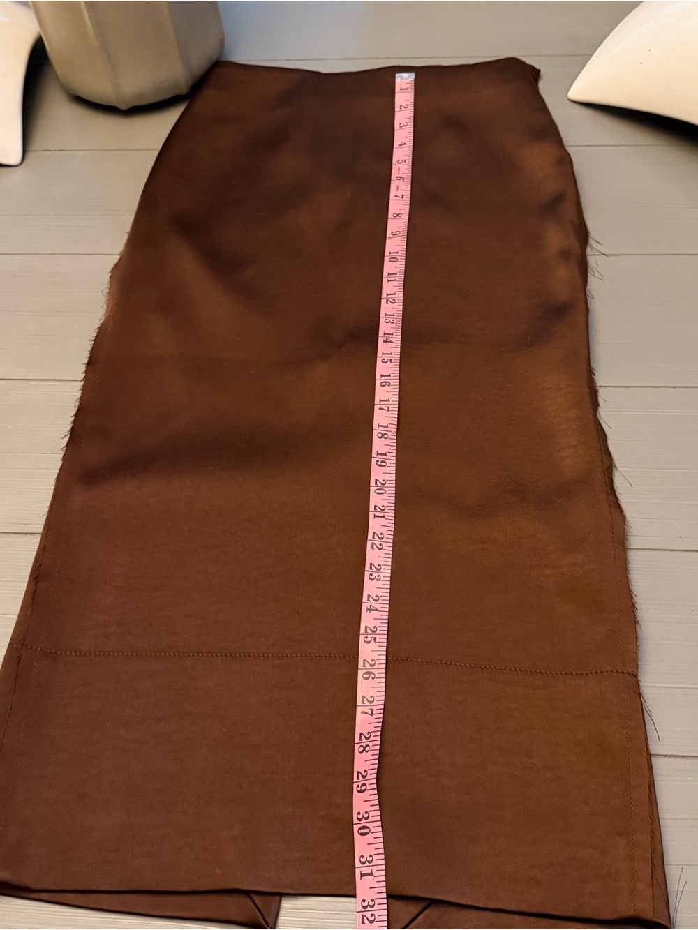Zara Long Brown Skirt Satin Effect